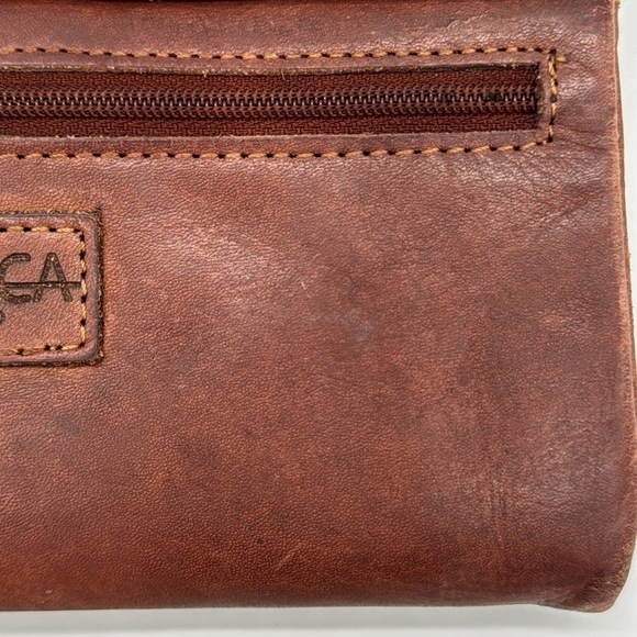 Vilenca Holland Brown Leather Wallet - Beautiful Woven/ Rustic Design - Picture 7 of 14